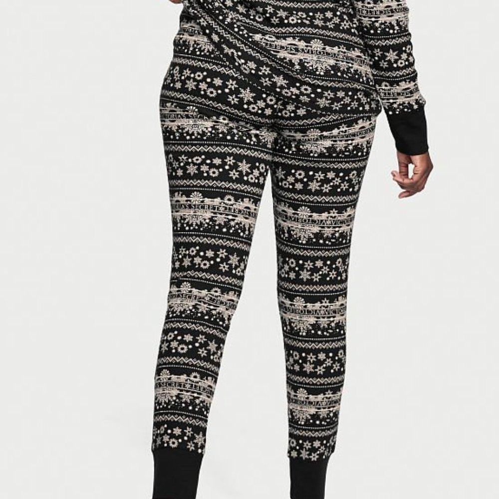 VICTORIA'S SECRET XXL Thermal Long Pajama Set Adorable Fair Isle PJ P.J. PJs NWT - Picture 6 of 14